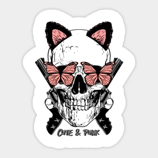 CUTE & PUNK SCULLS by WOOF SHIRT Sticker